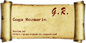 Goga Rozmarin névjegykártya